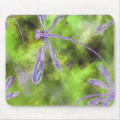 Paarse libellen op Limoen Muismat (Voorkant)