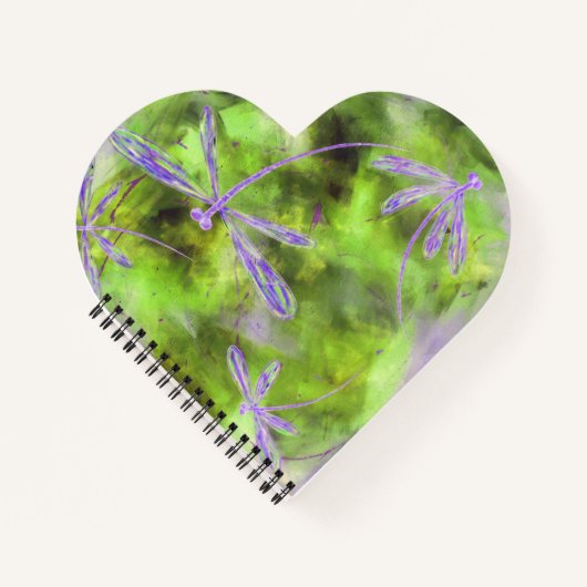 Paarse libellen op Limoen Notitieboek (Voorkant)