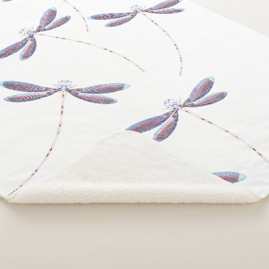 Paarse libellen sherpa deken (3/4)