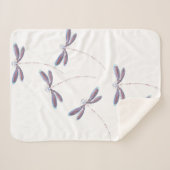 Paarse libellen sherpa deken (Voorkant (horizontaal))