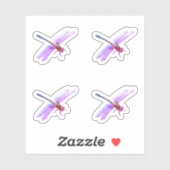 Paarse libellen sticker (Vel)