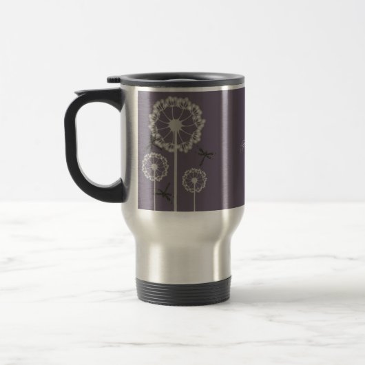 Paarse libellen Travel Mug Reisbeker (Links)