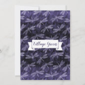 Paarse libellen Zomnacht Elegant BBQ Kaart (Achterkant)