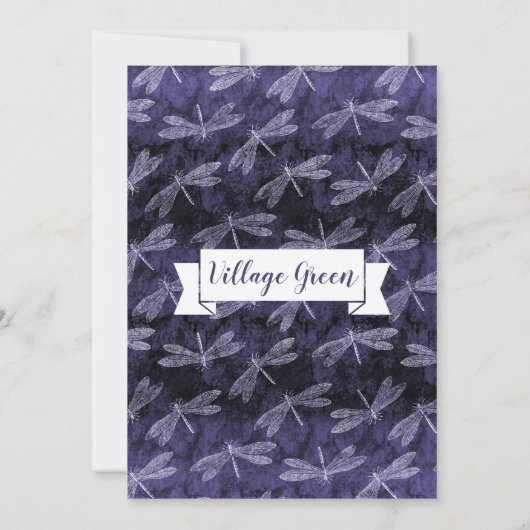 Paarse libellen Zomnacht Elegant BBQ Kaart (Achterkant)