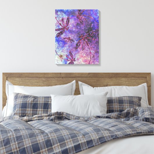 Paarse Libellennevel Canvas Afdruk (Insitu (Slaapkamer))