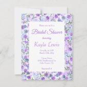 Paarse & Lichtblauw Roos Border Vrijgezellenfeest Kaart (Voorkant)