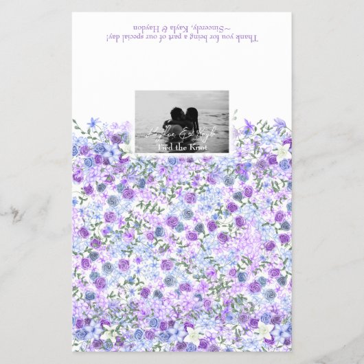 Paarse, lichtblauwe bruiloft Snoep Bar Wrapper Flyer (Voorkant)