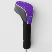 Paarse lichtblauwe doedels golfheadcover (Schuin)