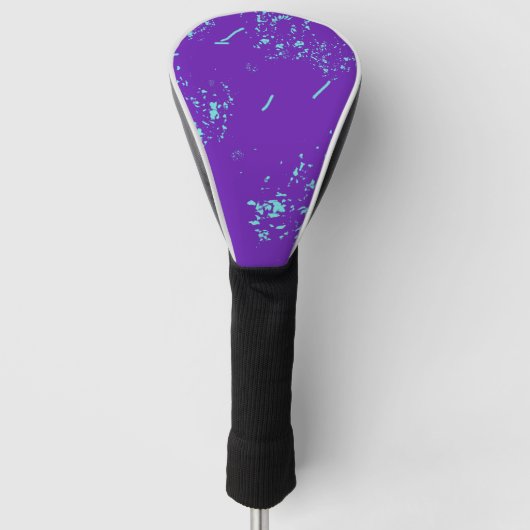 Paarse lichtblauwe doedels golfheadcover (Voorkant)