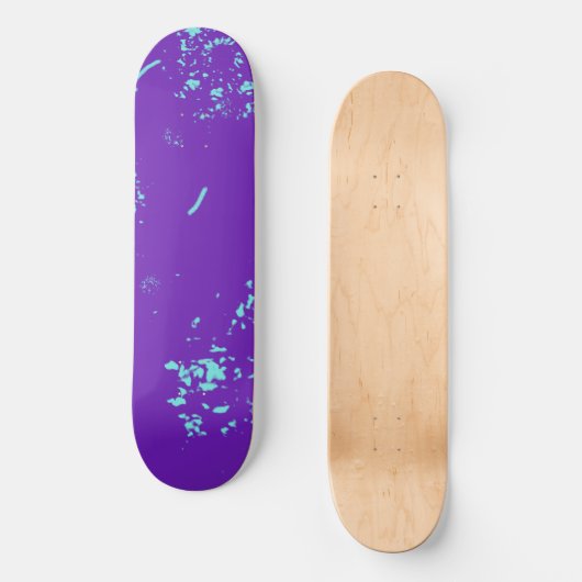 Paarse lichtblauwe doedels persoonlijk skateboard (Voorkant)