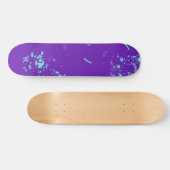 Paarse lichtblauwe doedels persoonlijk skateboard (Horizontaal)