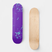 Paarse lichtblauwe doedels persoonlijk skateboard (Voorkant)