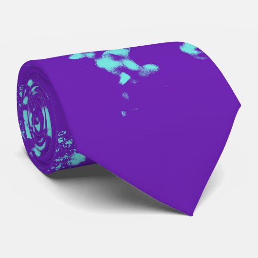 Paarse lichtblauwe doedels stropdas (Opgerold)