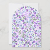 Paarse & Lichtblauwe Rozen Tuin Trouwbogen Kaart (Achterkant)