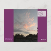 Paarse & Lichtblauwe Sky Clouds Briefkaart (Achterkant)