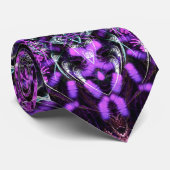 Paarse Lichte Fractal Stropdas (Opgerold)