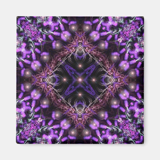 Paarse Lichte Fractal Tapestry Magnet (Voorkant)