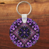 Paarse lichte fractale Sleutelhanger (Voorkant)