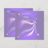 Paarse lichten 20e verjaardagsfeest kaart (Voorkant / Achterkant)