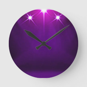 PAARSE LICHTEN ACRYLIC WALL CLOCK! RONDE KLOK