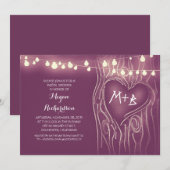paarse lichten boom romantisch vrijgezellenfeest kaart (Voorkant / Achterkant)