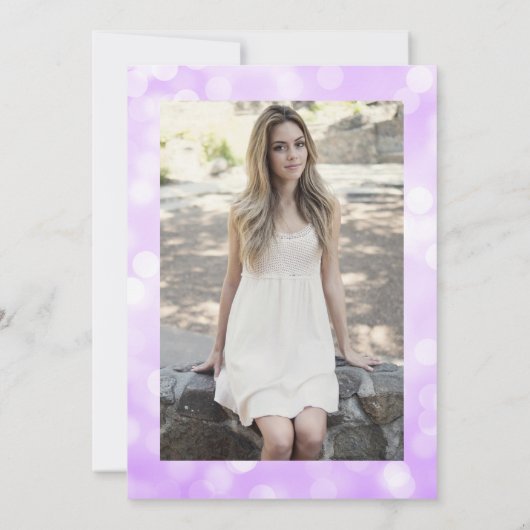 Paarse Lichten Foto SURPRISE Sweet 16 Kaart (Achterkant)