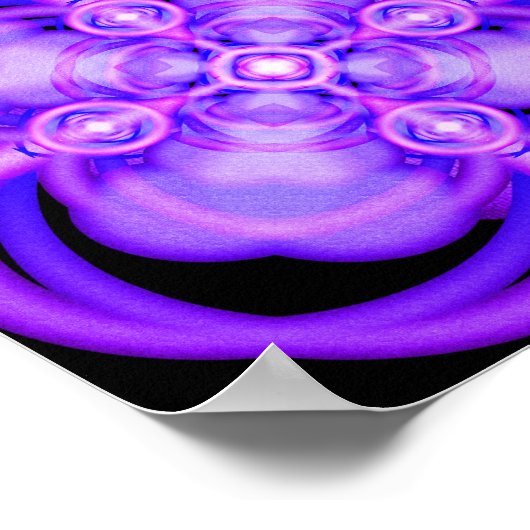 Paarse lichten Mandala Poster (Hoek)