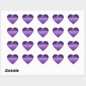 Paarse liefde bruid en bruidegom datum F200 Hart Sticker (Vel)