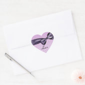 Paarse LIEFDE Bruiloft Bow ROZE Damask Hart Sticke Sticker (Envelop)