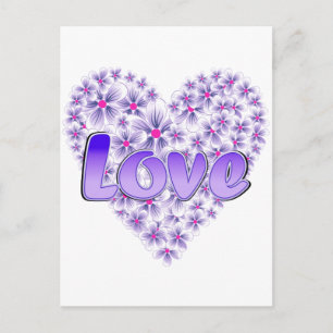 Paarse liefde en Daisies Briefkaart