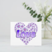 Paarse liefde en Daisies Briefkaart (Staand voorkant)