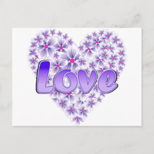 Paarse liefde en Daisies Briefkaart