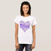 Paarse liefde en Daisies T-shirt (Voorkant volledig)