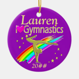 PAARSE LIEFDE GYMNASTIEK GEPERSONALISEERD ORNAMENT