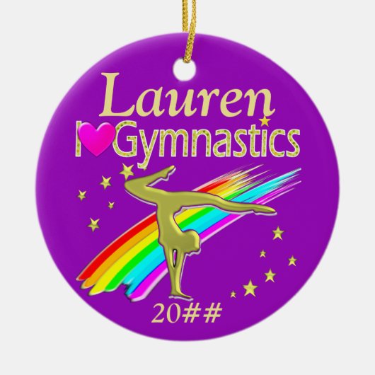 PAARSE LIEFDE GYMNASTIEK GEPERSONALISEERD ORNAMENT (Voorkant)
