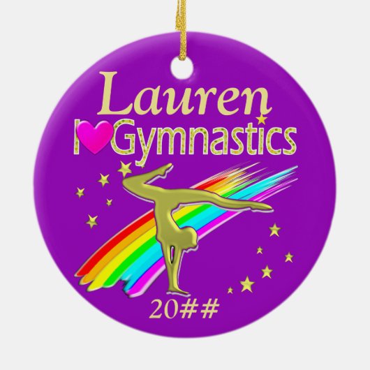PAARSE LIEFDE GYMNASTIEK GEPERSONALISEERD ORNAMENT (Achterkant)