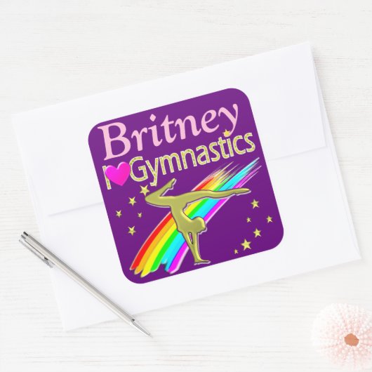PAARSE LIEFDE GYMNASTIEK GEPERSONALISEERDE STICKER (Envelop)