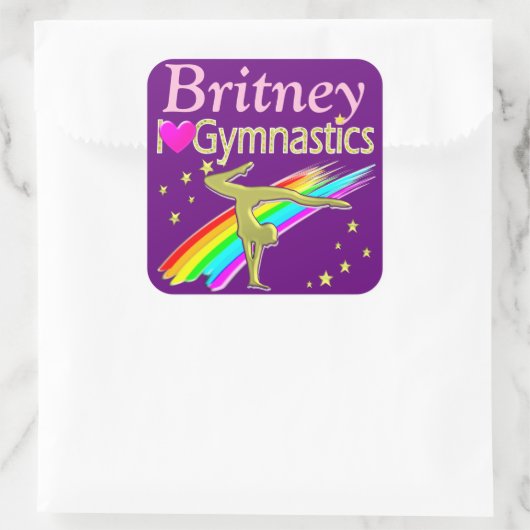 PAARSE LIEFDE GYMNASTIEK GEPERSONALISEERDE STICKER (Tas)