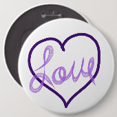 Paarse Liefde Hart Pin Buttonnen Ronde Button 6,0 Cm (Voorkant /achterkant)
