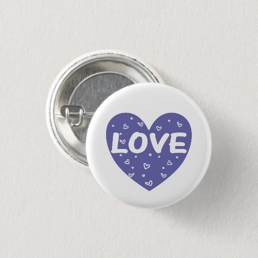 Paarse liefde hart ronde button 3,2 cm (Voorkant /achterkant)