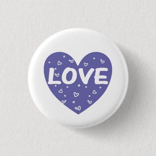 Paarse liefde hart ronde button 3,2 cm (Voorkant)
