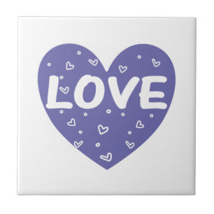 Paarse liefde hart tegeltje