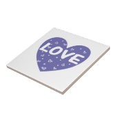 Paarse liefde hart tegeltje (Zijkant)