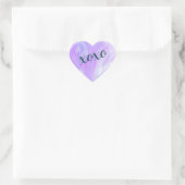 Paarse liefde hart xoxo Waterverf geschilderd Hart Sticker (Tas)
