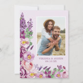 Paarse liefde in bloei Vrijgezellenfeest Kaart (Achterkant)