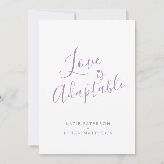 Paarse liefde is een aanpasbare, streaming bruilof aankondiging (Voorkant)