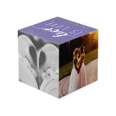 Paarse liefde is Love Gold Confetti - Weddenfoto's Kubus (Achter hoekig)