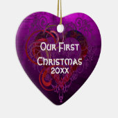 Paarse liefde keramisch ornament (Rechts)