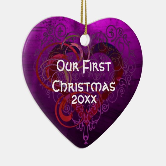 Paarse liefde keramisch ornament (Rechts)