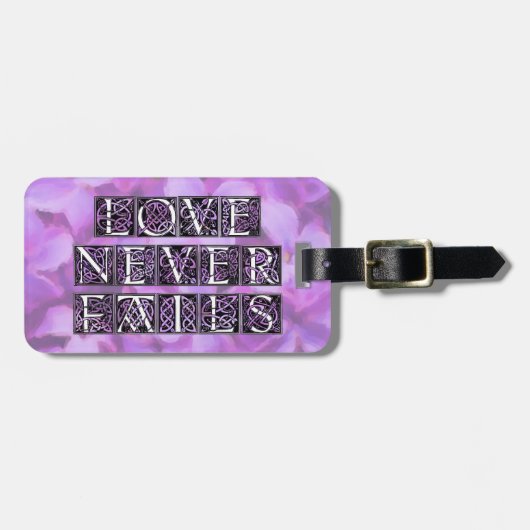 Paarse liefde mislukt nooit bagagelabel (Voorkant horizontaal)